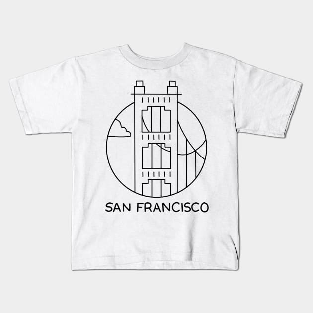 Golden Gate Bridge Kids T-Shirt by valentinahramov